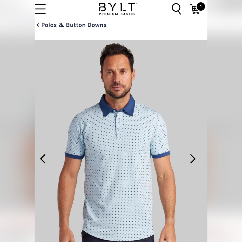 BYLT Drop cut Lux dotted polo - NWT